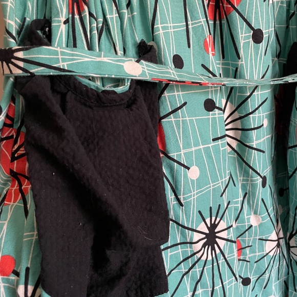 Michael Miller Atomic Print Wrap Dress with Pockets1950s Reproduction - Picture 9 of 9